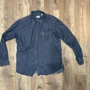 Dockers Dark Blue denim Casual Button Down Shirt